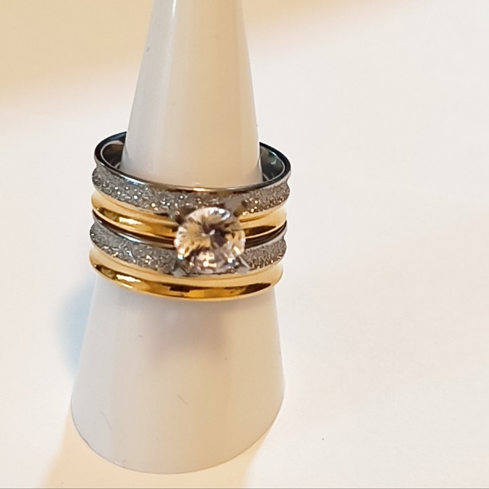 Set De Anillos En Acero Inoxidable Para Mujer